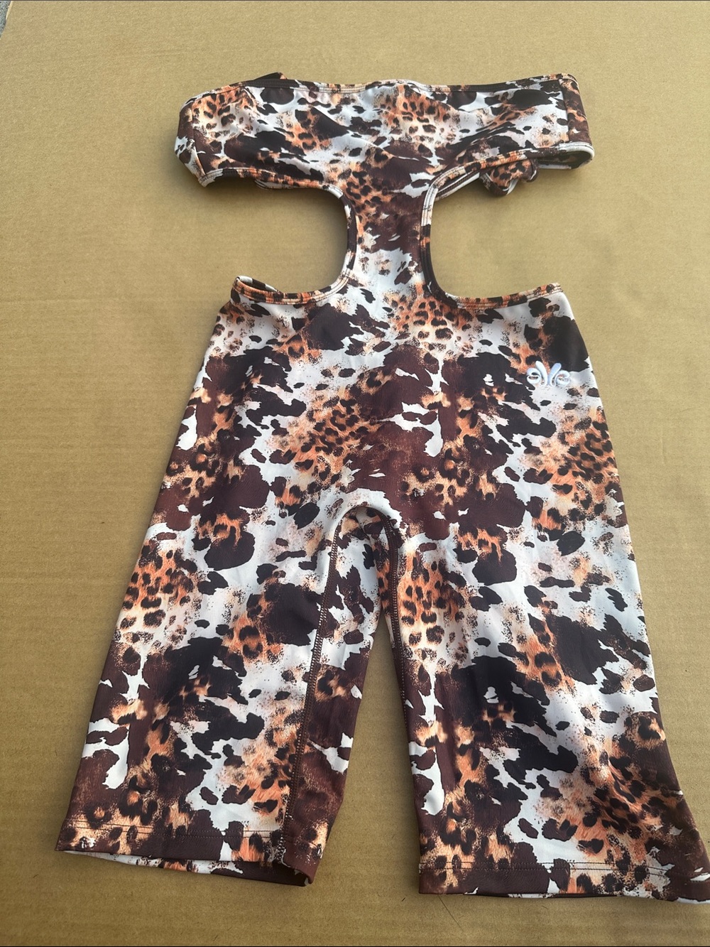 Women's Cutout Jumpsuit in Brown Leopard Print